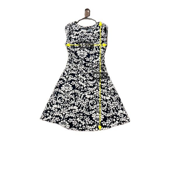 En Focus Studi Ruched Waist Black White Patterned Dress Size 12 - Picture 7 of 9